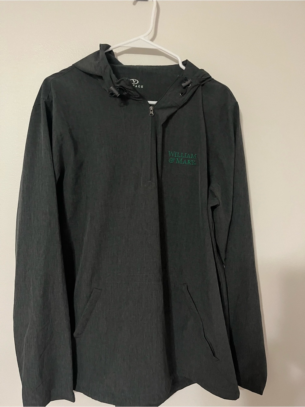 William & Mary Charcoal Hooded Varsity Jacket